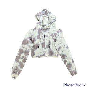 Missguided NWOT Play Boy Long Sleeve Crop Hoodie Jacket size small